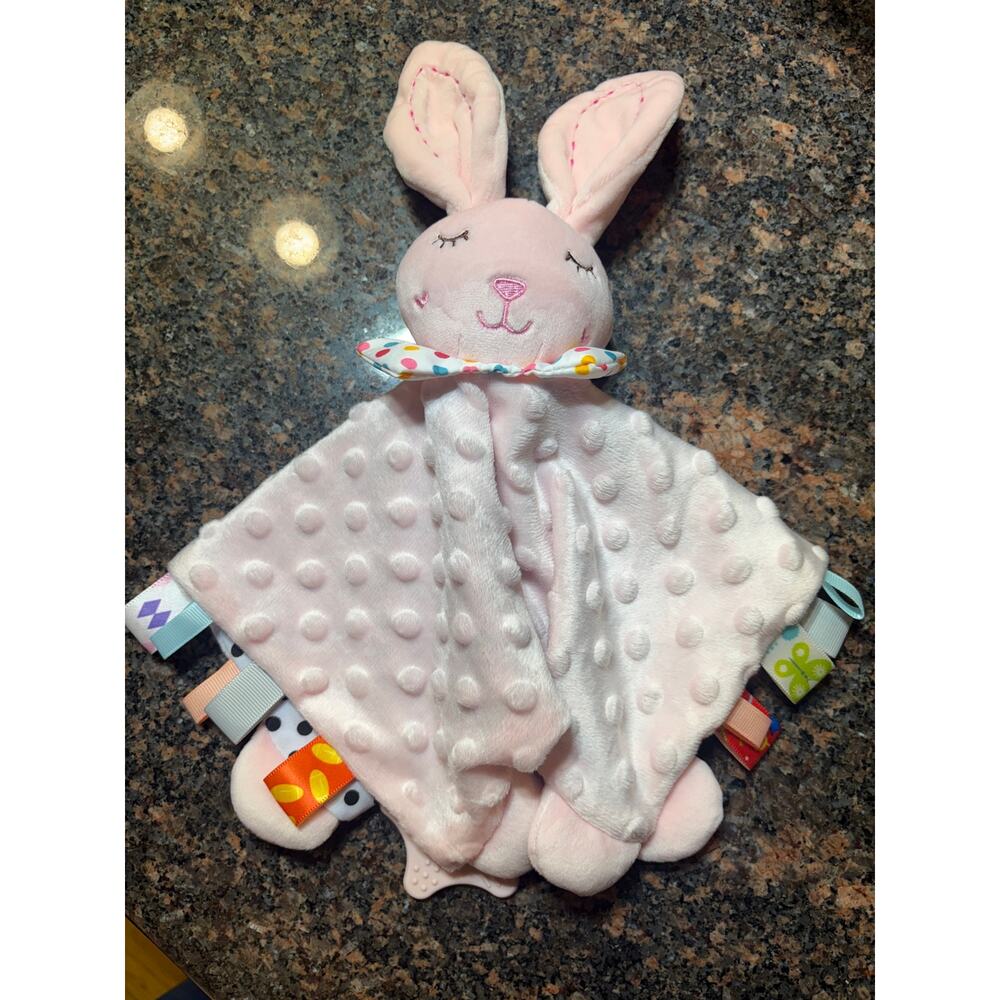 Premium Baby Security Sensory Blanket Pink Rabbit Bub2Kids